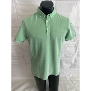 LEDBURY Men's MEDIUM 100% Mercerized Cotton Pique Knit Green Short Sleeve Polo #